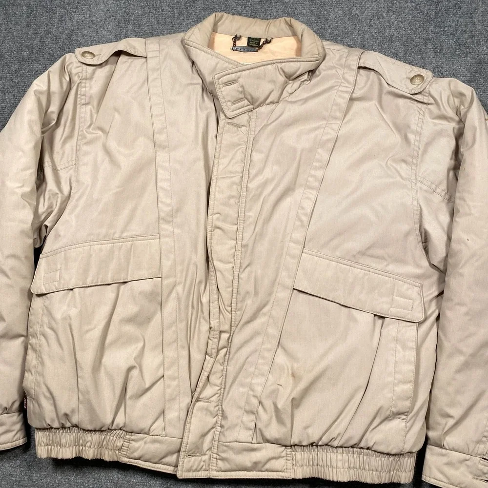 Levi's Vintage 80s Men's Winter Coat Size L‎ Beige Puffer Bomber